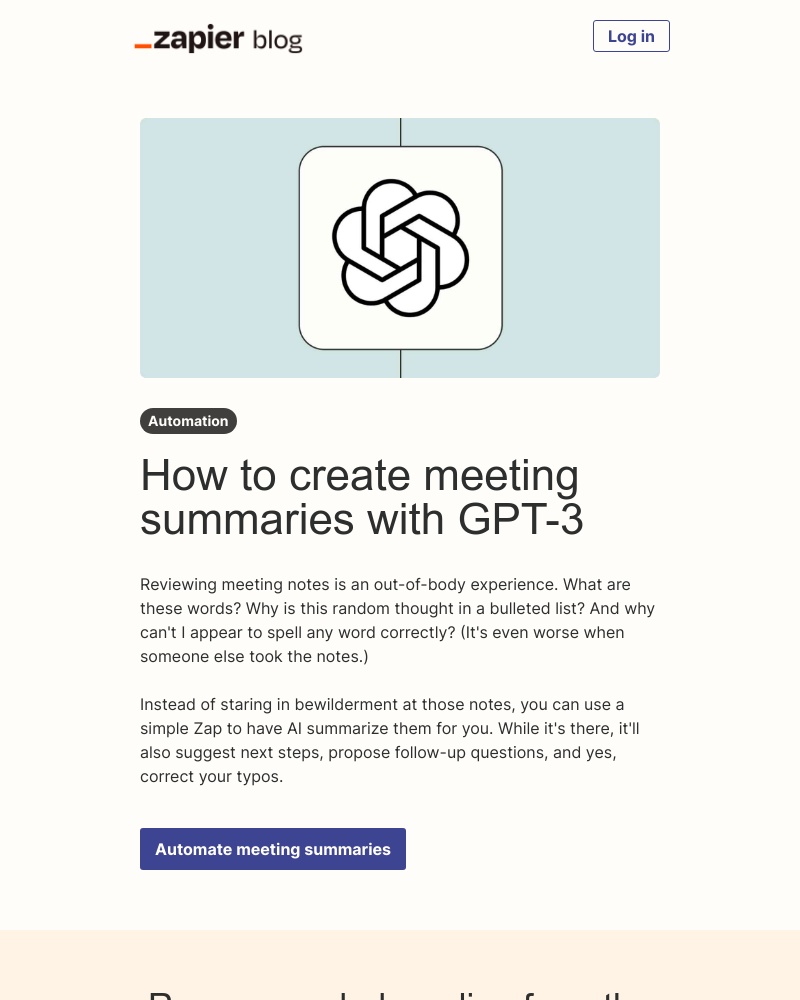 Zapier - Automatically create meeting summaries
