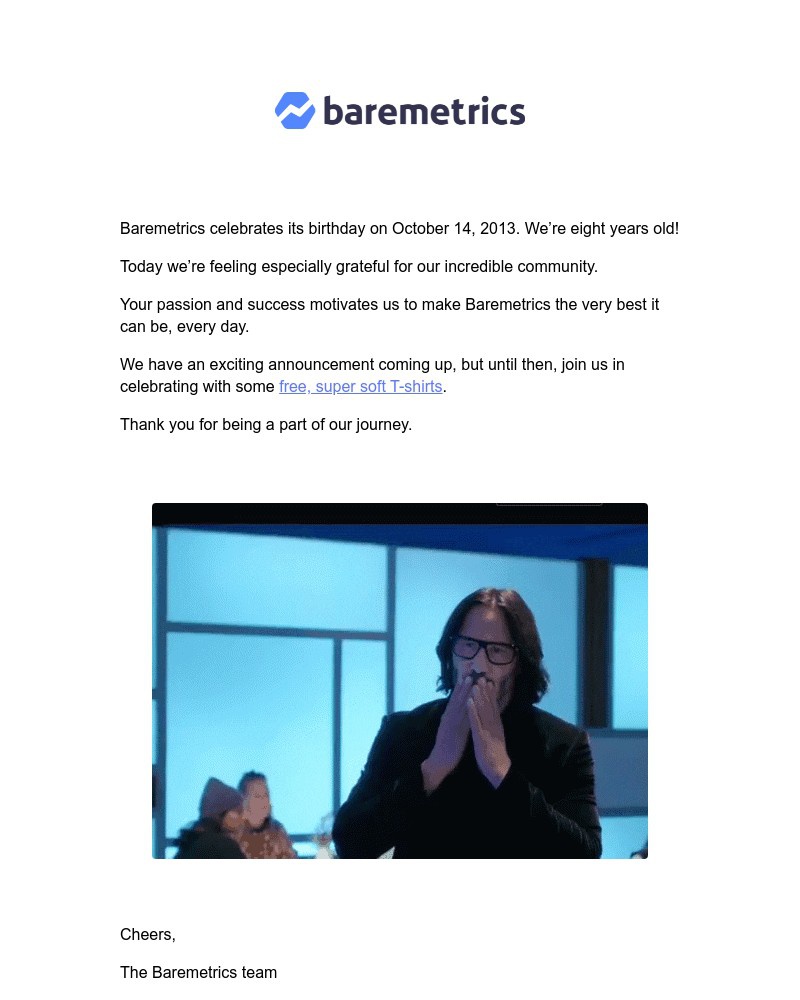 Baremetrics - Baremetrics birthday giveaway ๐ ๐