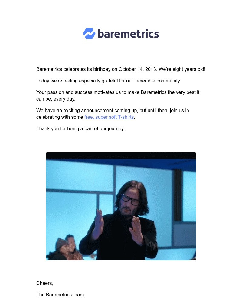 Baremetrics - Baremetrics birthday giveaway ๐ ๐