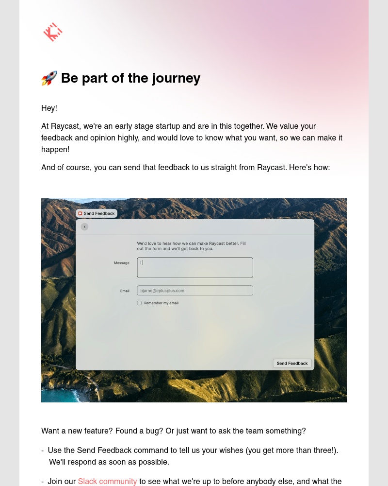 Raycast - 🚀 Be part of the journey