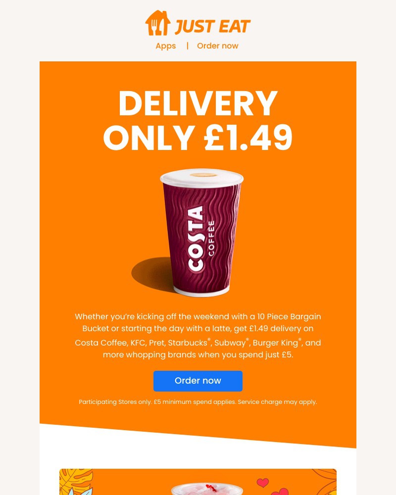 Just Eat - Big brands, low delivery fee ๐