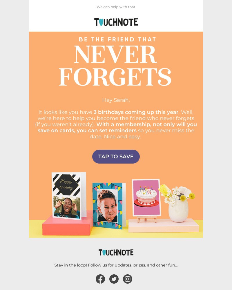 TouchNote - Birthdays coming up? 🎂