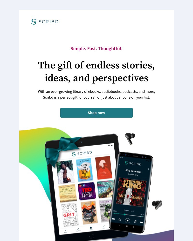 Scribd - Black Friday Deal: 20% off holiday gift subscriptions π