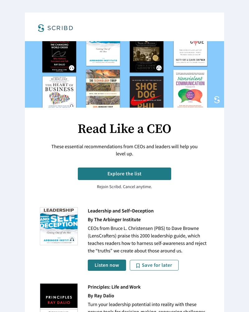 Scribd - Books that will help you become a better leader