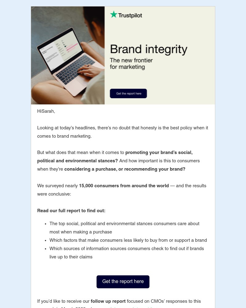 Trustpilot - Brand Integrity: the new frontier for marketing 🙌