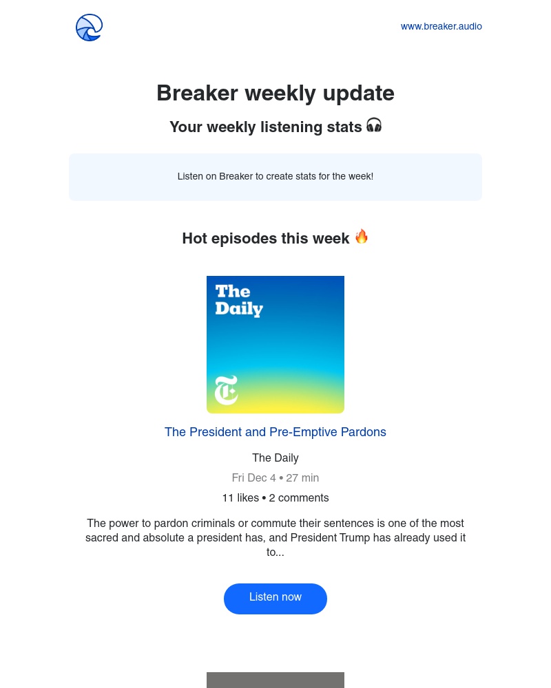 Breaker - Breaker weekly update