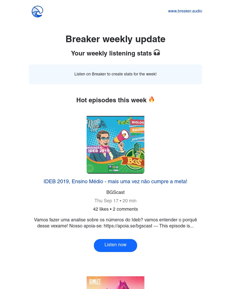 Breaker - Breaker weekly update