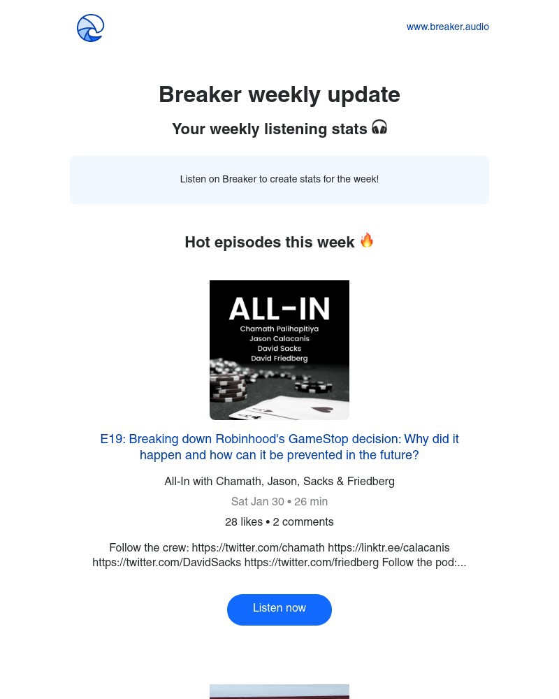 Breaker - Breaker weekly update