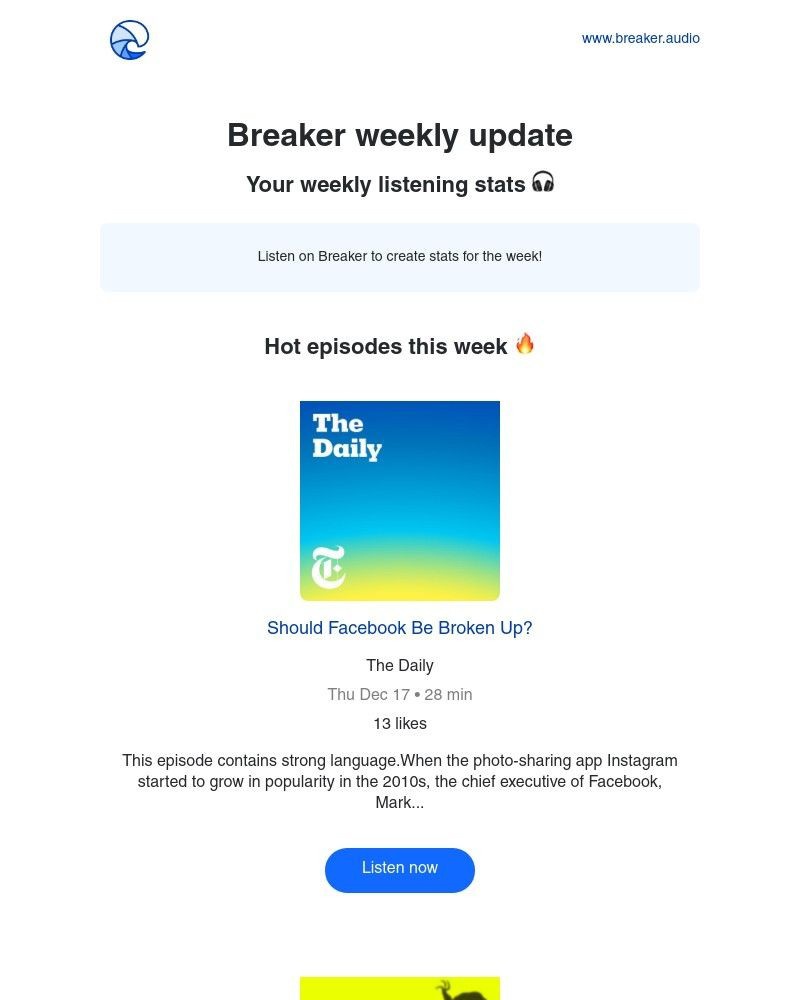 Breaker - Breaker weekly update