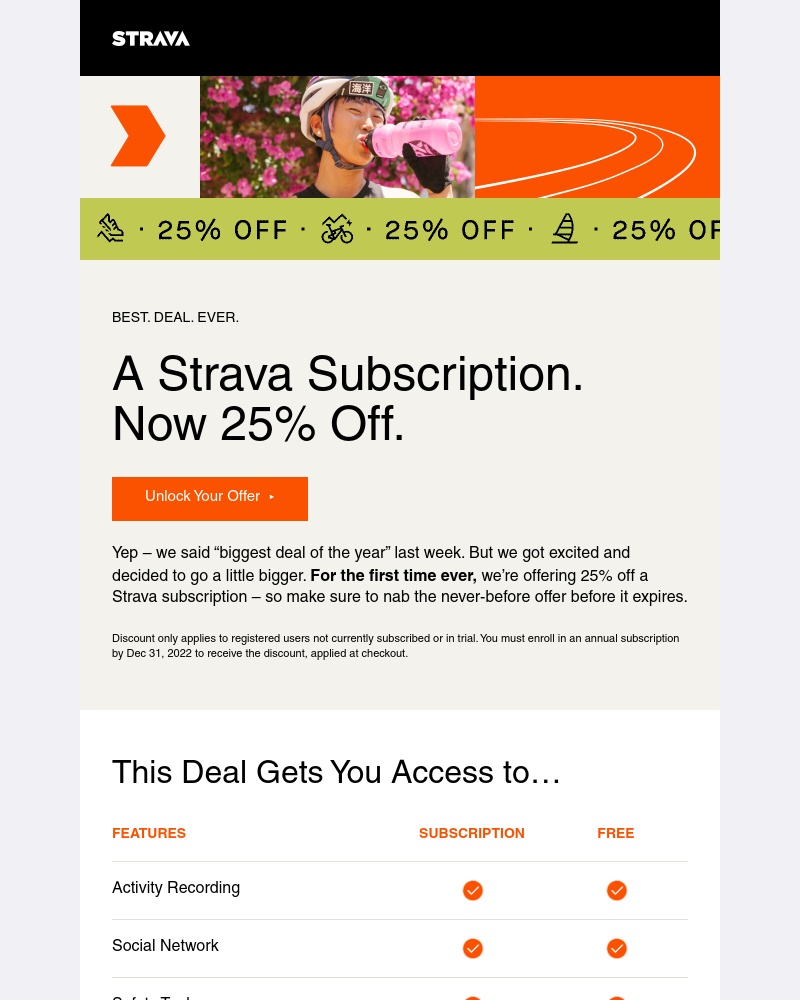 Strava - BREAKING: Save 25% on a subscription 😯
