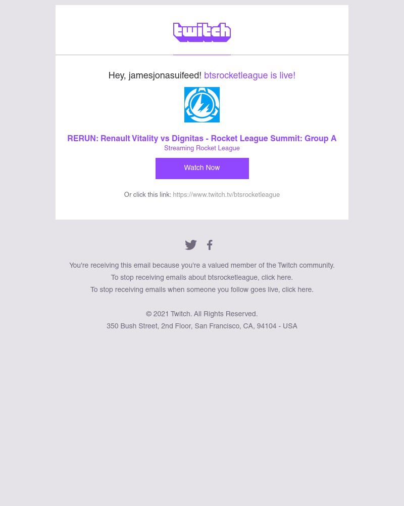 Twitch - btsrocketleague just went live on Twitch