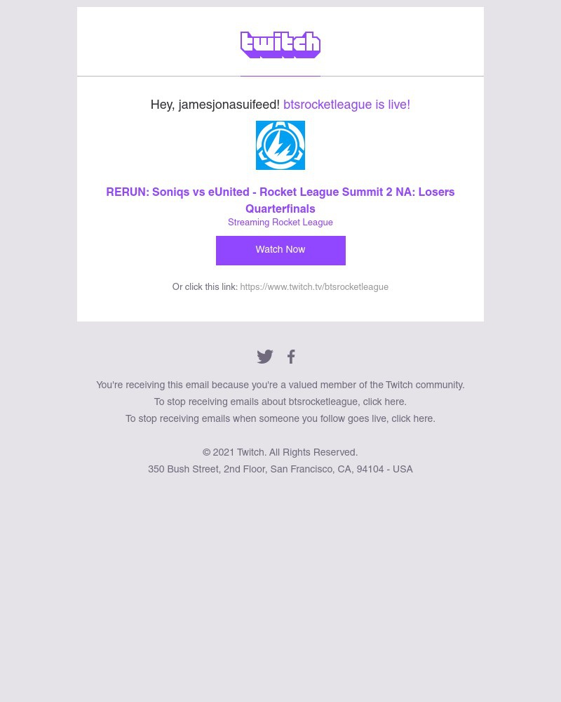 Twitch - btsrocketleague just went live on Twitch