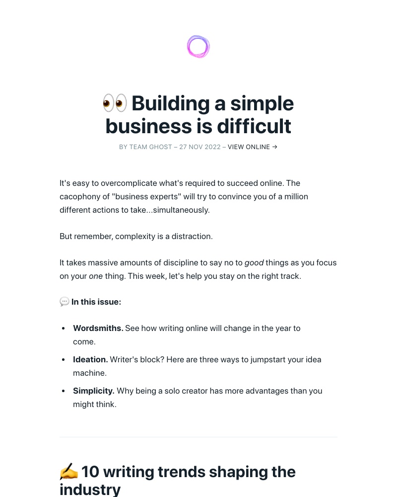 Ghost - 👀 Building a simple business is difficult