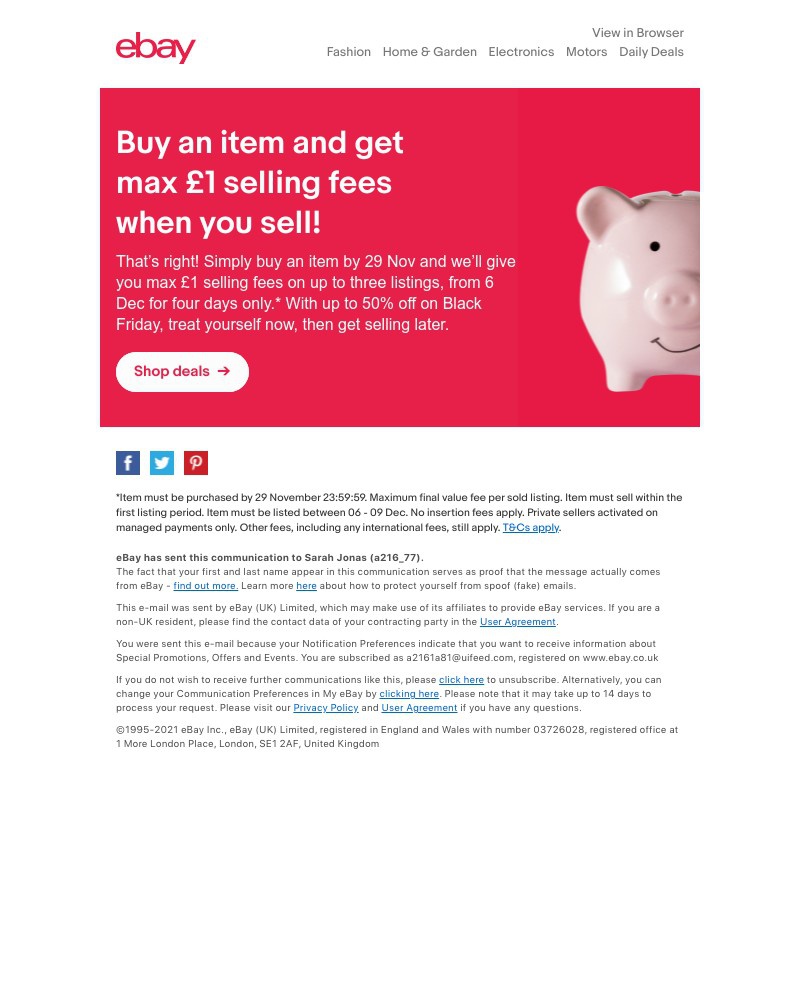 eBay - Buy an item to receive max £1 selling fees! 🎉💰