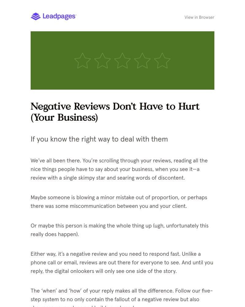 Leadpages - Can bad reviews grow your brand?