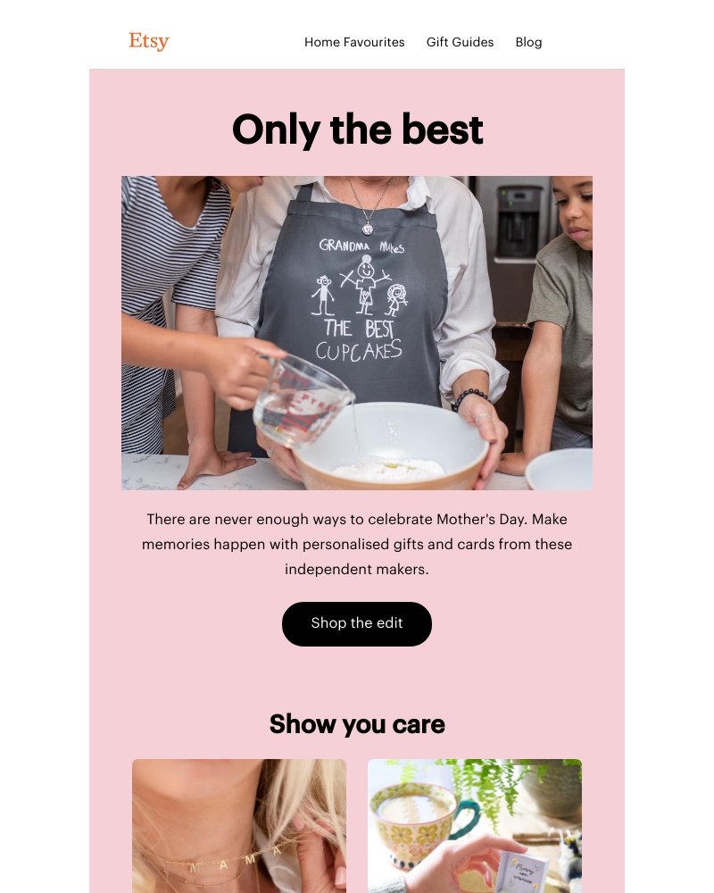 Etsy - Celebrating mothers everywhere