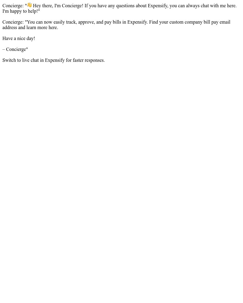 Expensify - Chat between Concierge and Sarah