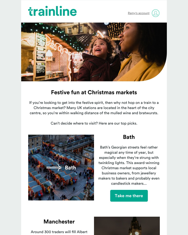 Trainline - Cheap travel to Christmas Markets in the UK