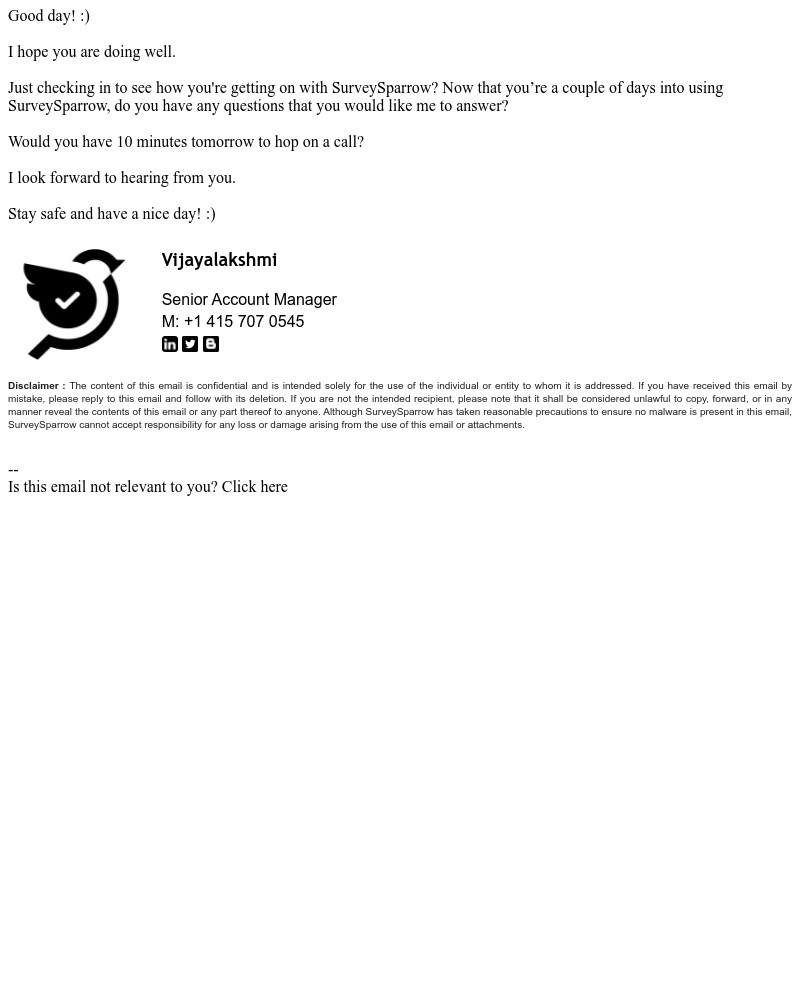 SurveySparrow - Checking In