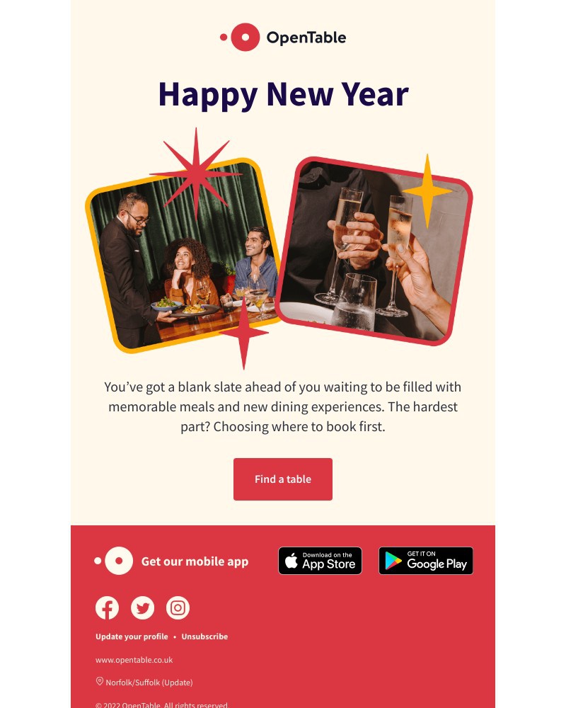 OpenTable - Cheers to another year!