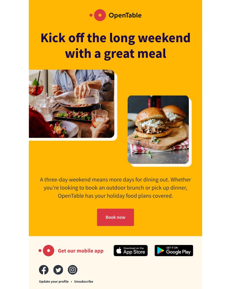 OpenTable - Cheers to the (long) weekend!