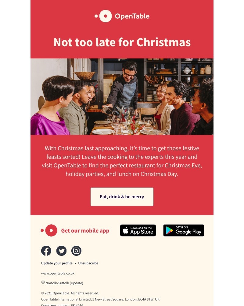 OpenTable - Christmas is coming!