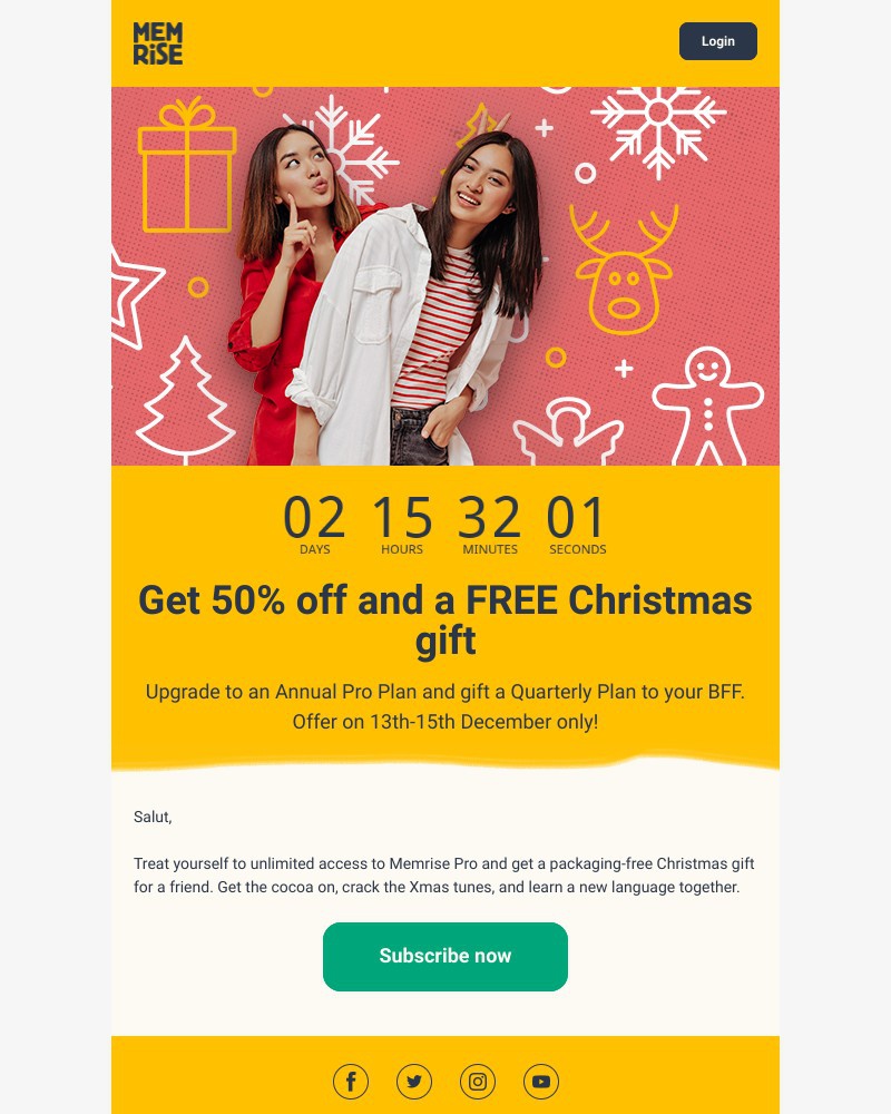 Memrise - πChristmas Sale for you, a π for a friend