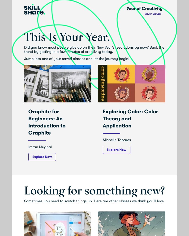 Skillshare - Classes to Make This Your Year of Creativity