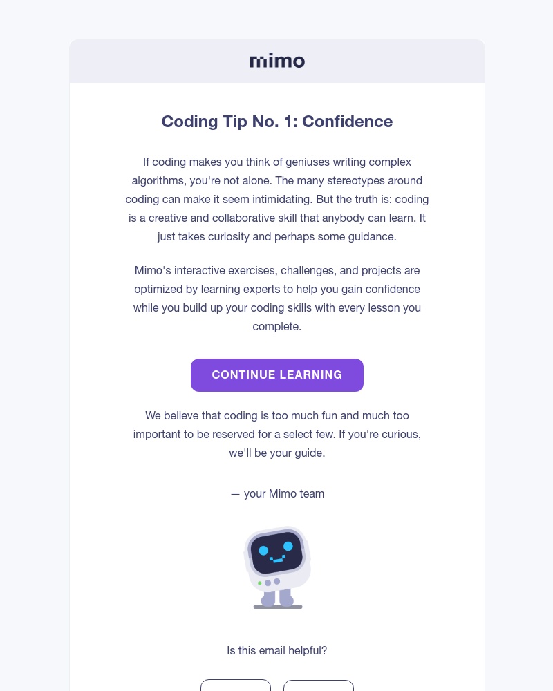 Mimo - Coding Tip No. 1: Confidence