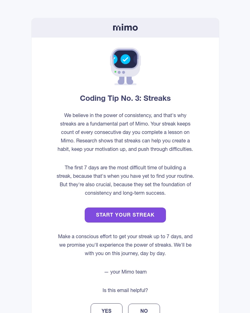 Mimo - Coding Tip No. 3: Streaks