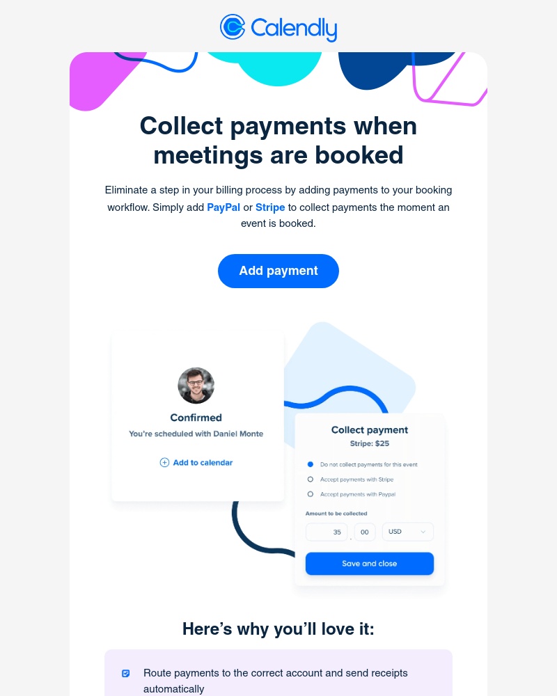 Calendly - Collect payments before your meetings