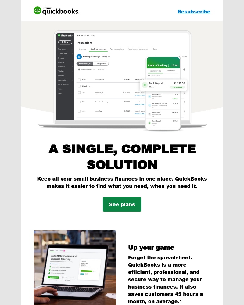 QuickBooks - Come back for tools that bring financial peace of mind