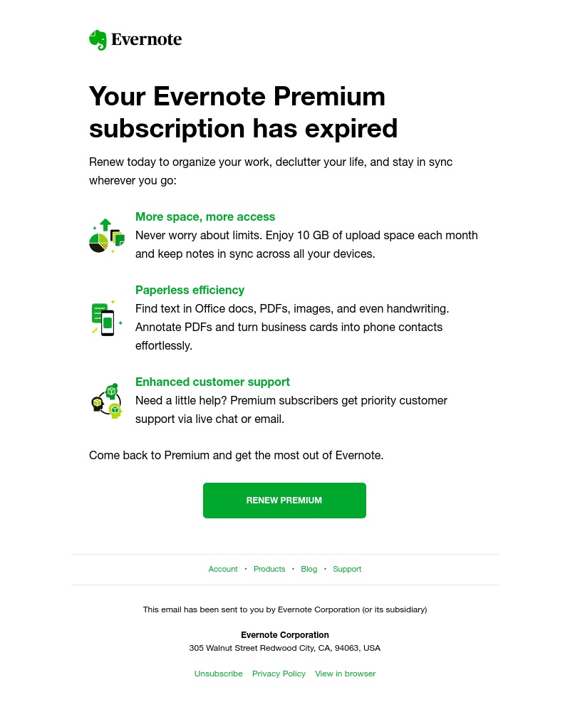 Evernote - Come back to Evernote Premium