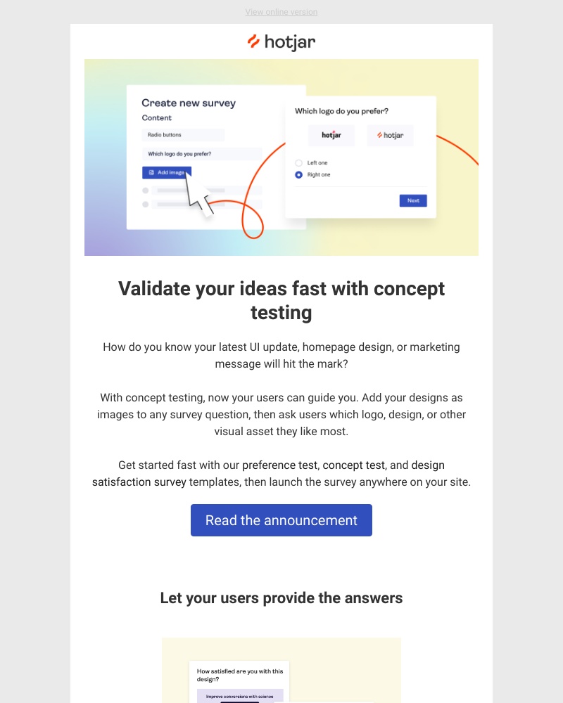 Hotjar - Concept testing comes to Hotjar