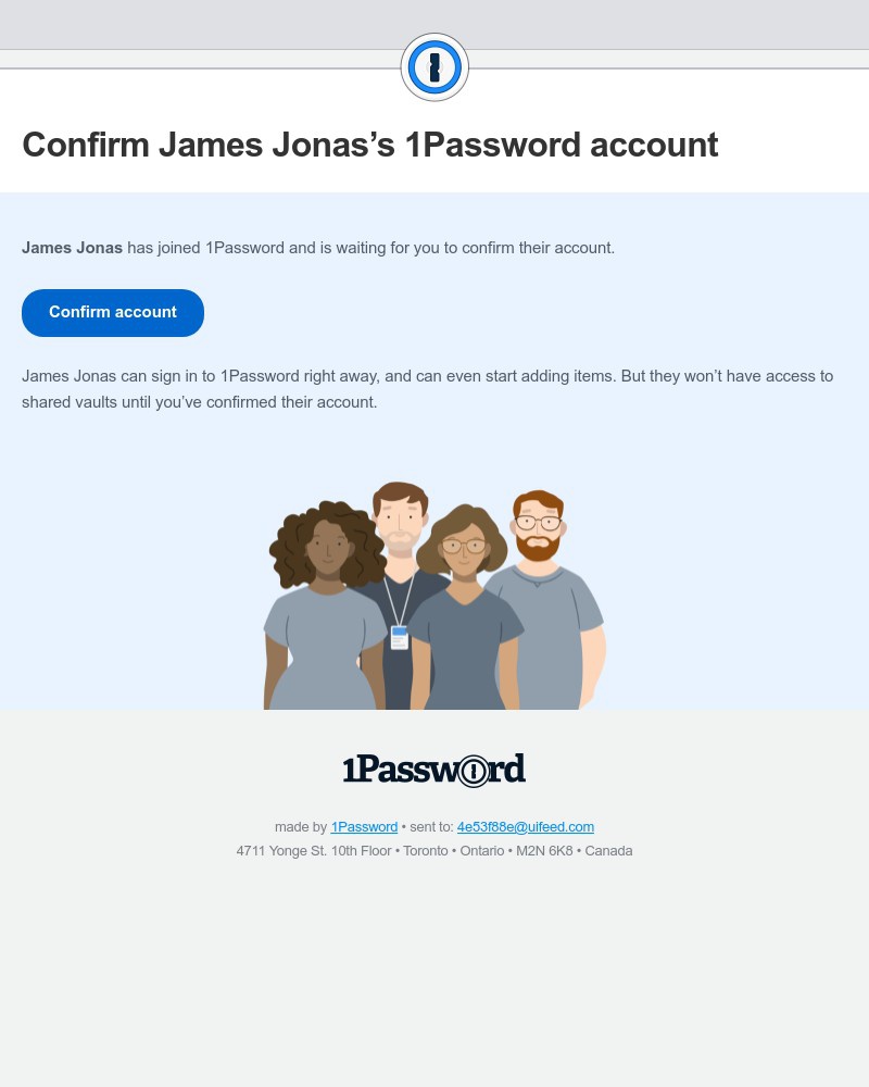 1Password - Confirm James Jonas (UI feed) - 1Password