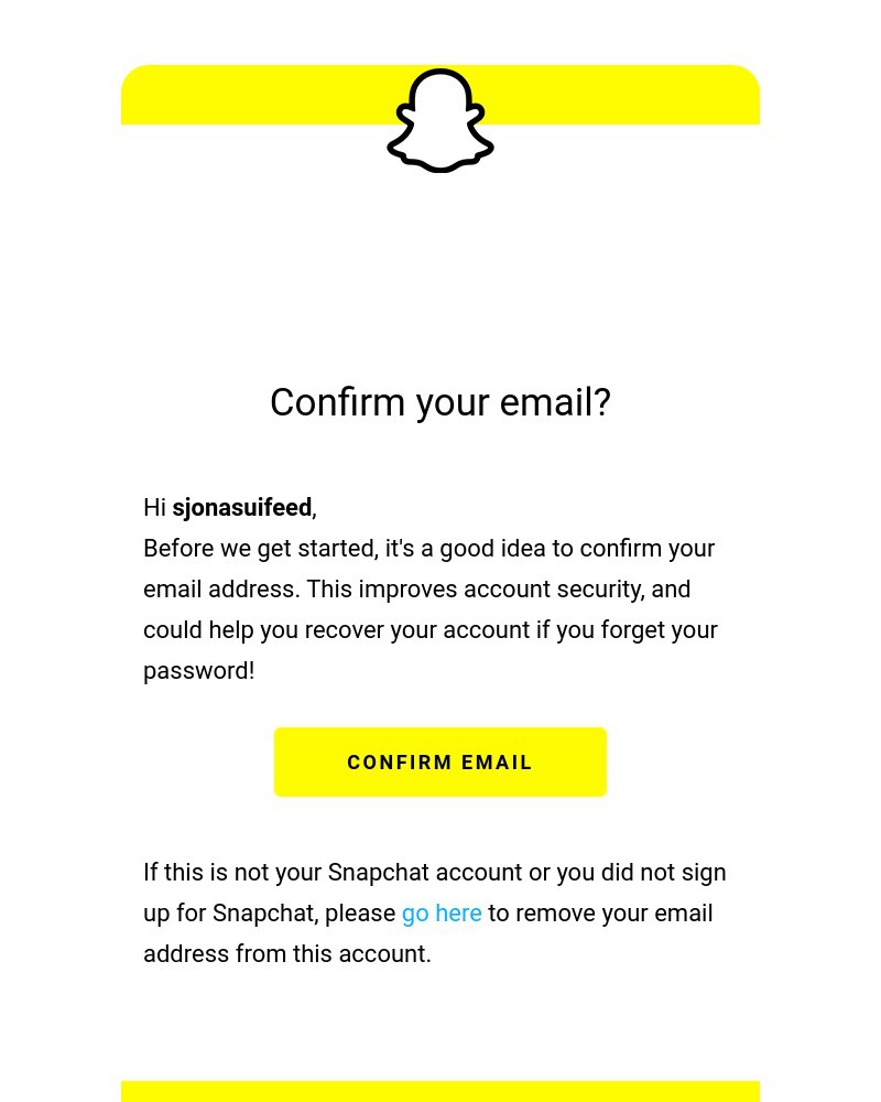 Snapchat - Confirm your email