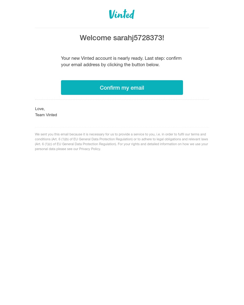 Vinted - Confirm your email address