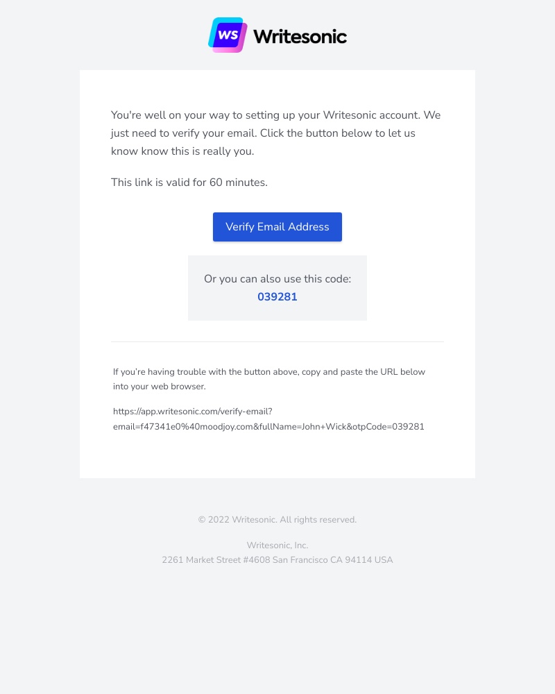 Writesonic - Confirm your email to start using Writesonic