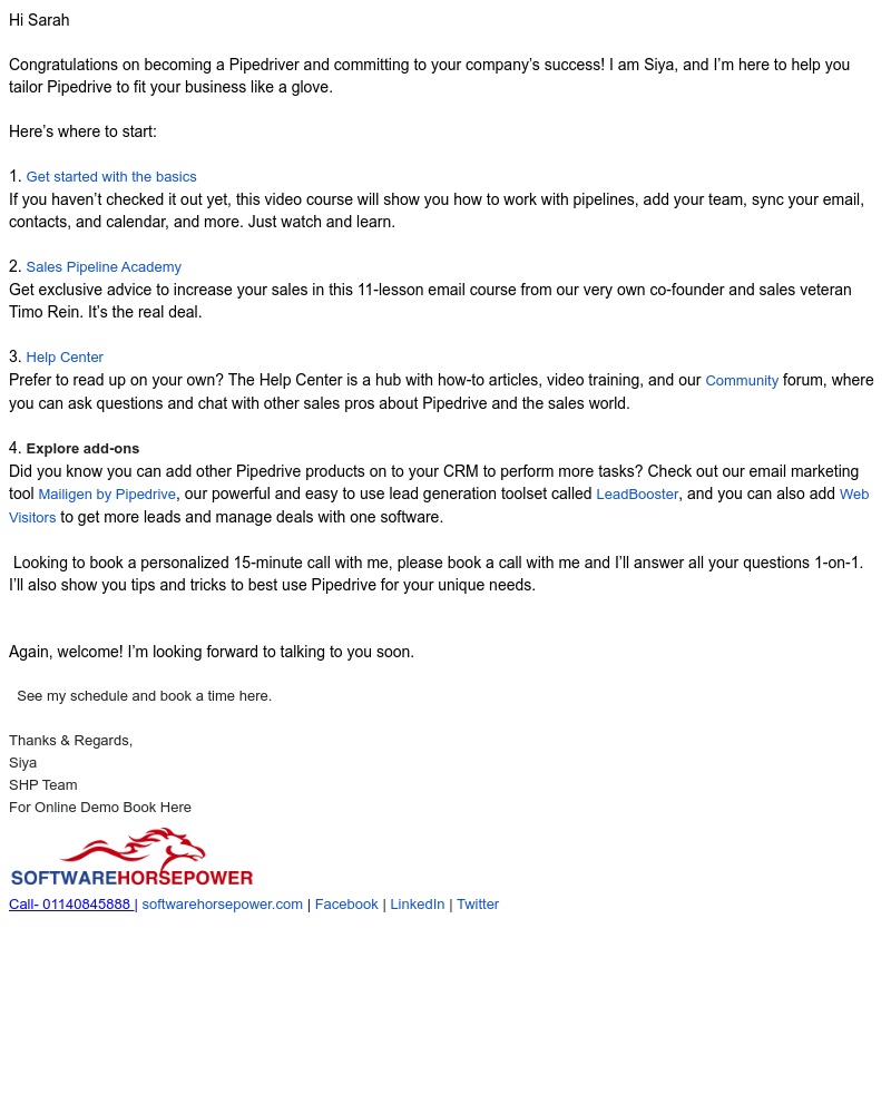 Pipedrive - Congratulations on becoming a Pipedriver!