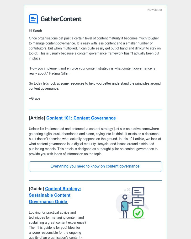 GatherContent - Content governance 101 π Guide to sustaining good content π Get started - 4 steps