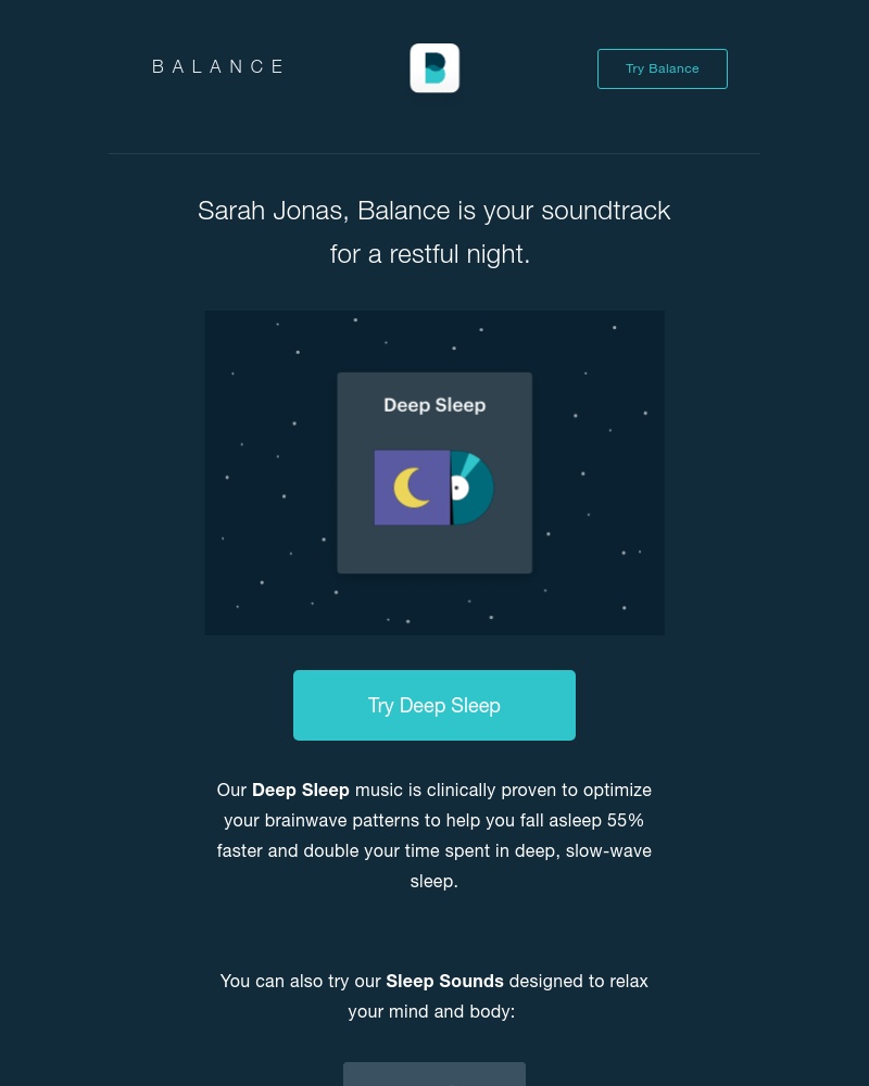 Balance - Could your bedtime use a soundtrack?