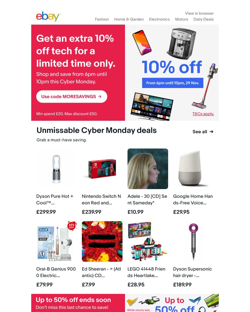 eBay - Coupon incoming: Get an extra 10% off tech this Cyber Monday! 💻📱