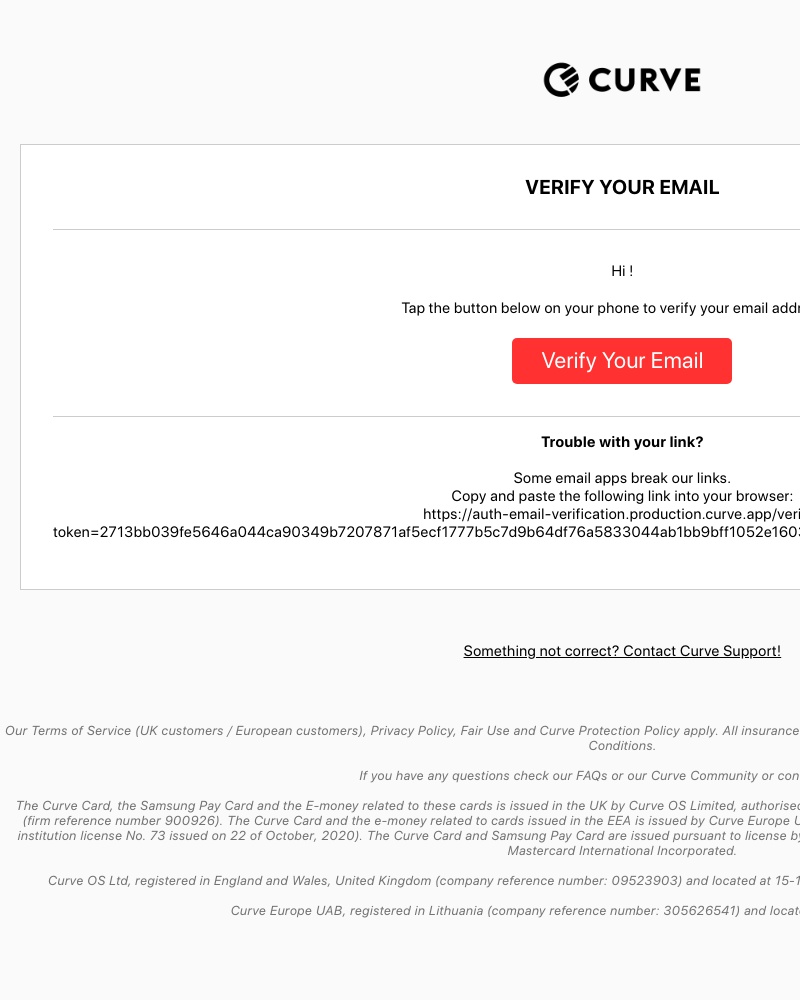 Curve - Curve: Verify your email