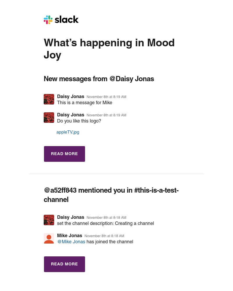 Slack - Daisy Jonas and 1 other sent you messages