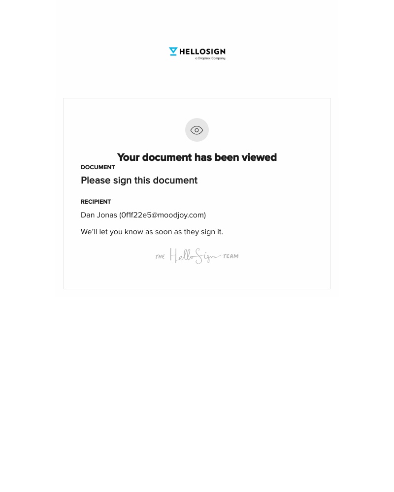 HelloSign - Dan Jonas has viewed Please sign this document
