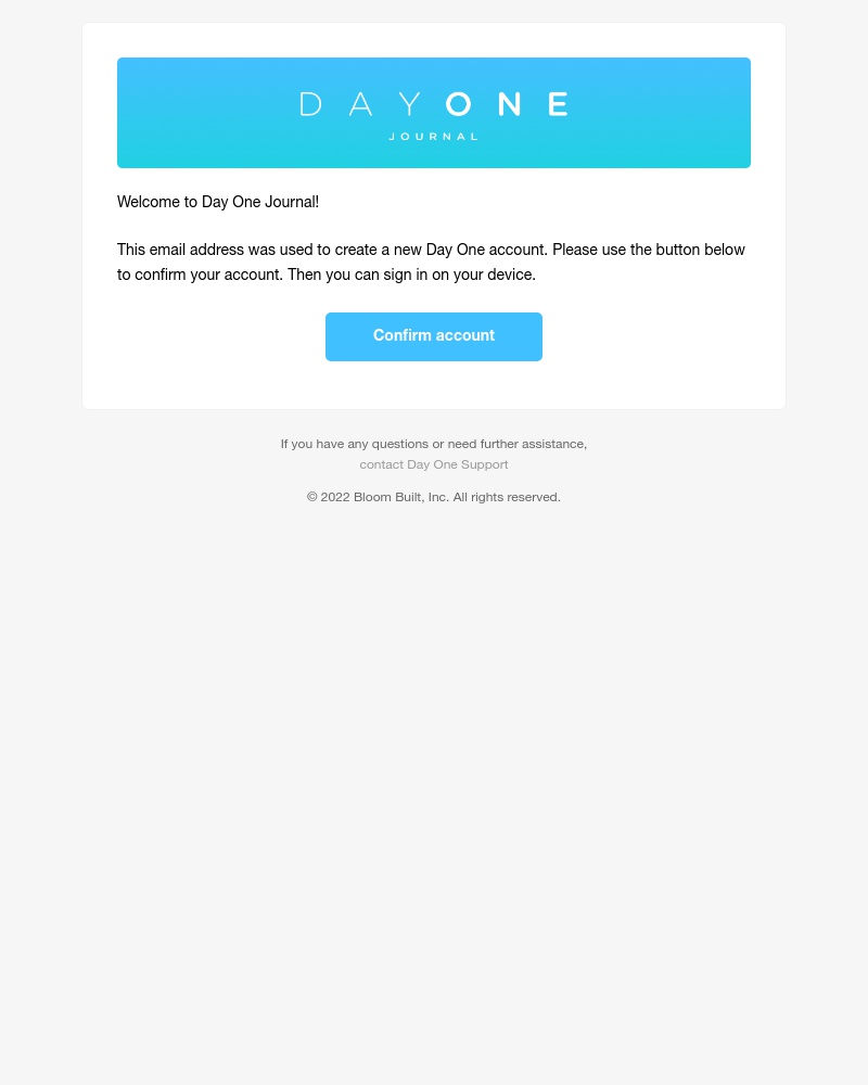 Day One - Day One Account Signup
