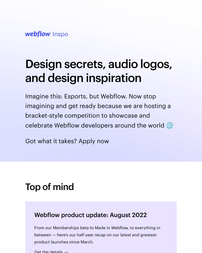 Webflow - Design secrets, audio logos, and design inspiration β¨