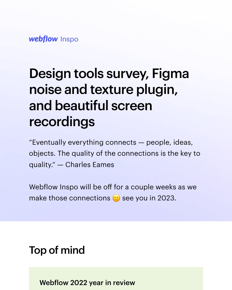 Webflow - Design tools survey, Figma noise and texture plugin, and beautiful screen recordings π₯