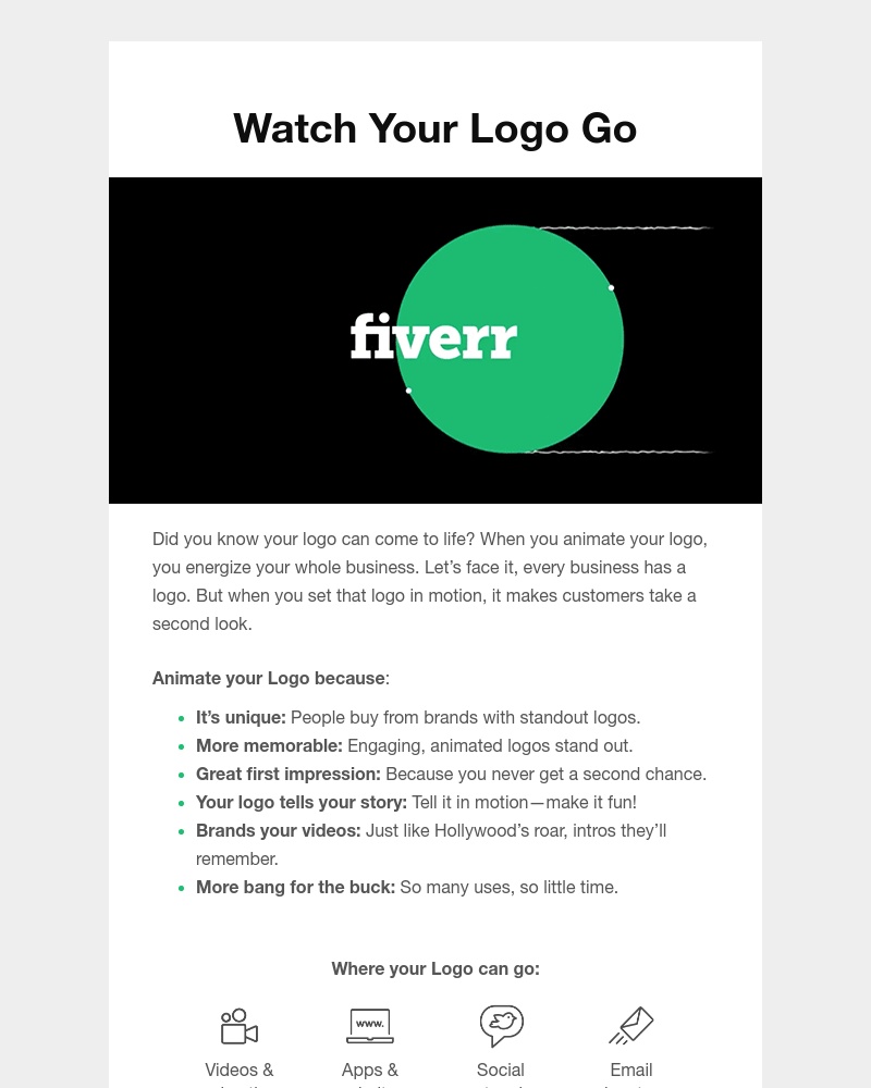 Fiverr - Did you know your logo can come to life?
