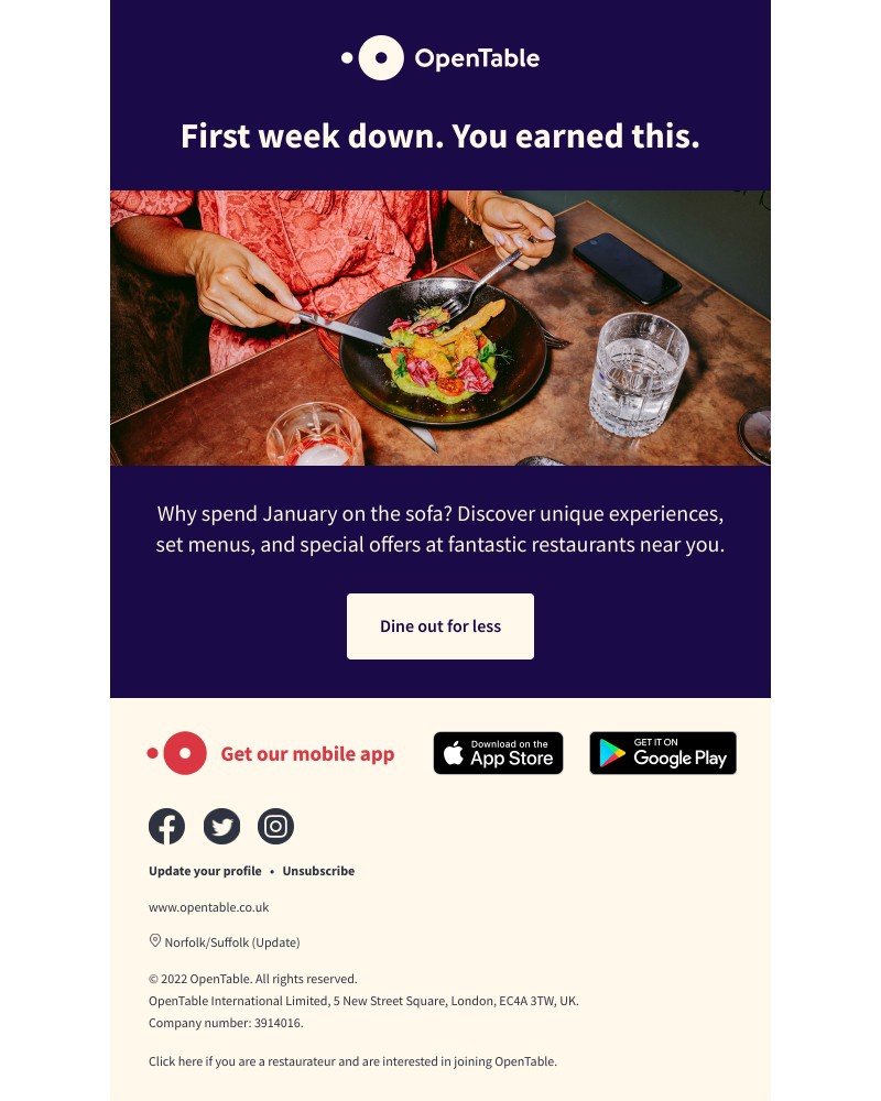 OpenTable - Dine out for less this January 🍴